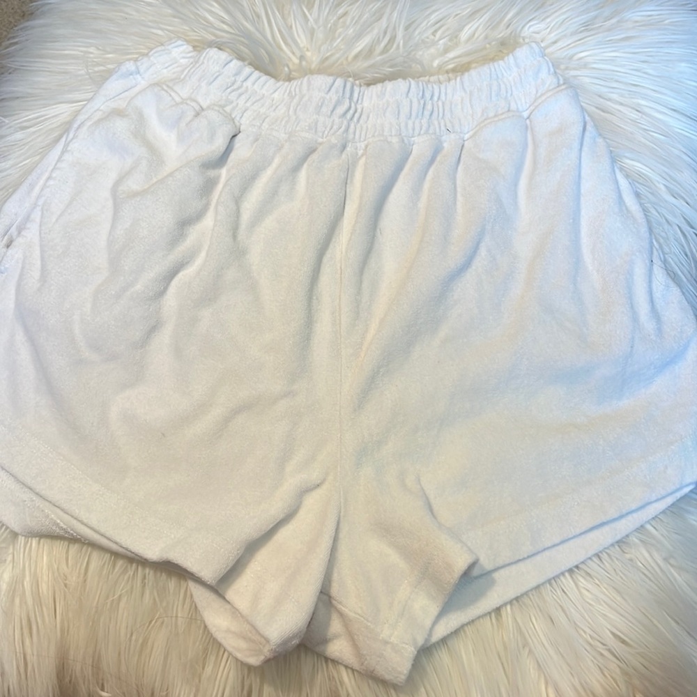 White sweat shorts